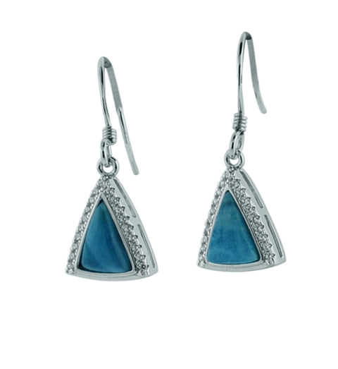 Alamea Larimar Triangle Hook Earrings