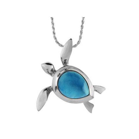Alamea Larimar Honu (Turtle) Pendant Necklace