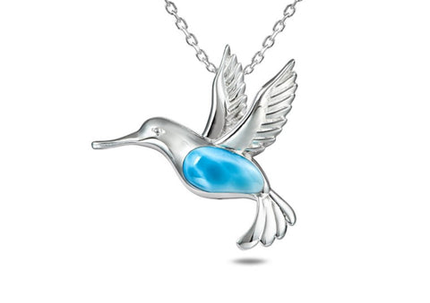 Alamea Larimar Hummingbird Pendant Necklace