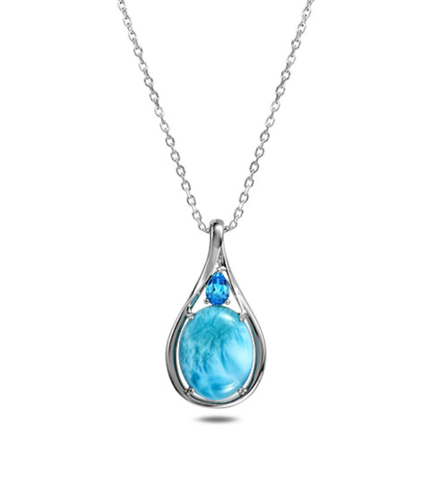 Alamea Larimar Tear Drop Pendant Necklace