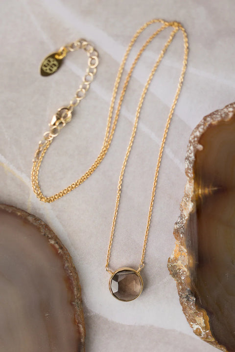 Anne Vaughan Favorites 16.5-18.5” Smoky Quartz Focal Necklace