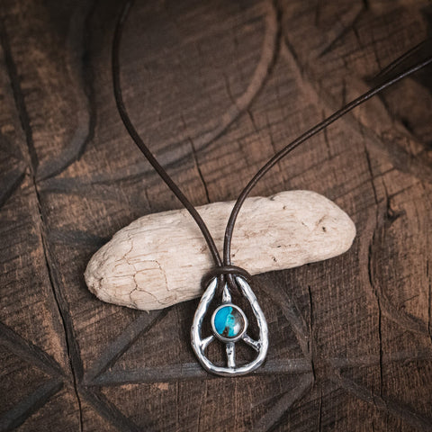 Island Cowgirl Peace Sign Turquoise Necklace
