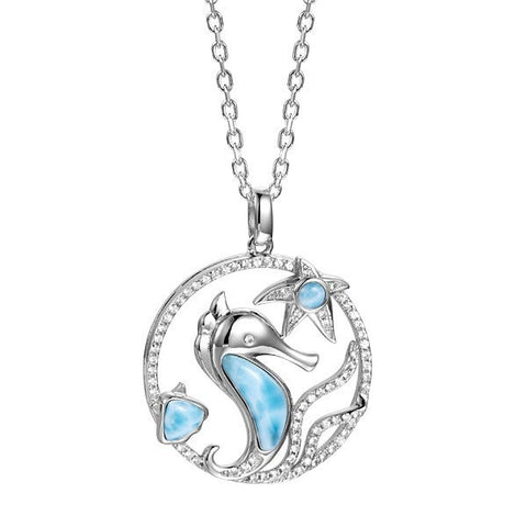 Alamea Larimar Seahorse Pendant Necklace