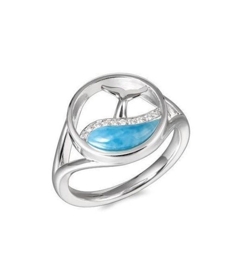 Alamea Larimar Whale Tail Ring