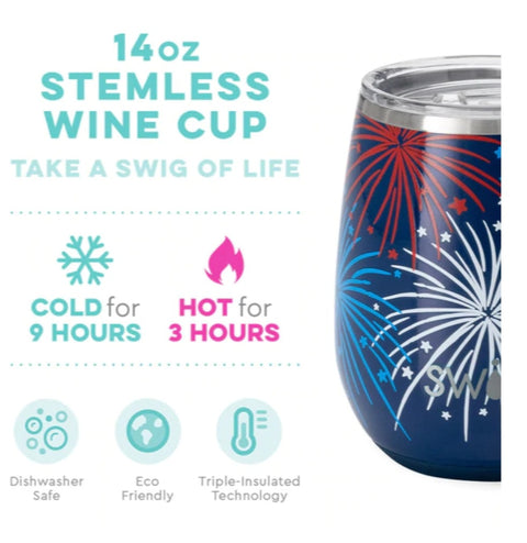 Swig Fireworks Stemless Wine Cup 14oz
