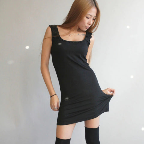 Angelrox Wifey Tank Mini Dress Black