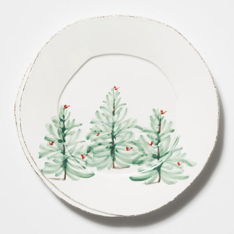 Vietri Lastra Holiday European Dinner Plate