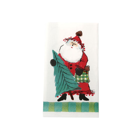 Vietri Old St. Nick Guest Towel—Green