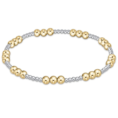 ENewton Classic Joy Pattern 4mm Bead Bracelet - Mixed Metal