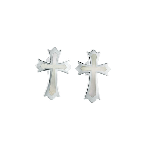 Alamea Mother of Pearl Cross Post Earrings