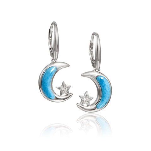 Alamea Larimar Moon and Star Earrings