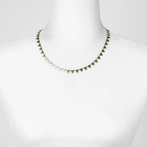 Anne Vaughan Guidance 17.5-19.5" Antique Brass Triangle Chain Simple Necklace