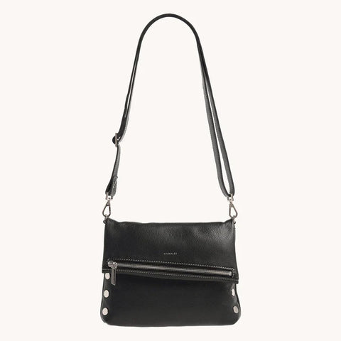 Hammitt VIP Medium Leather Crossbody Clutch Tempo Black/Silver