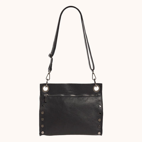 Hammitt Tony Large Leather Crossbody Black/Gunmetal