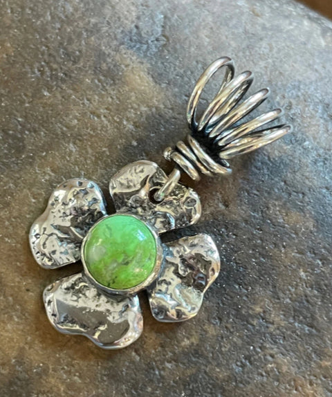 Sherry Tinsman Gaspeite Clover Pendant