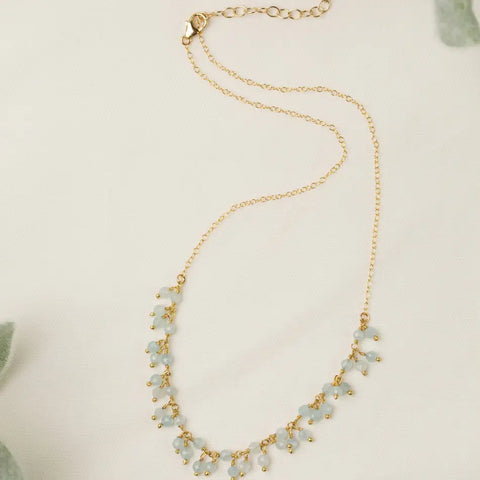 Anne Vaughan Solace 14-16" Aquamarine Simple Necklace