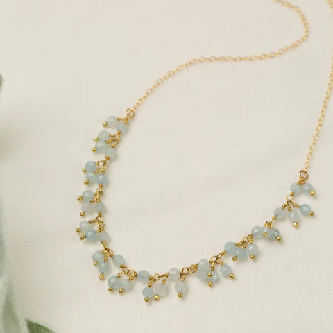 Anne Vaughan Solace 14-16" Aquamarine Simple Necklace