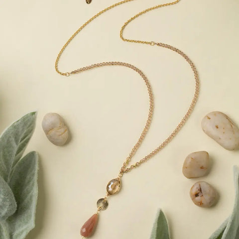 Anne Vaughan Solace 30-32" Crystal with Moonstone Statement Necklace