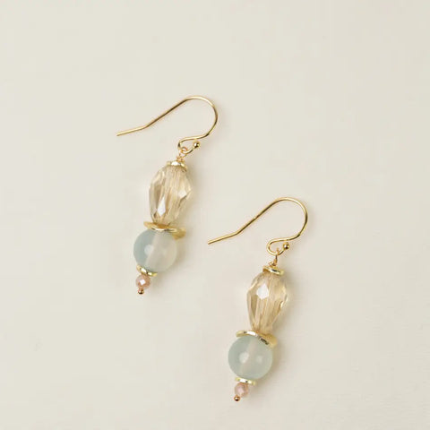 Anne Vaughan Solace Crystal, Aquamarine Simple Earrings