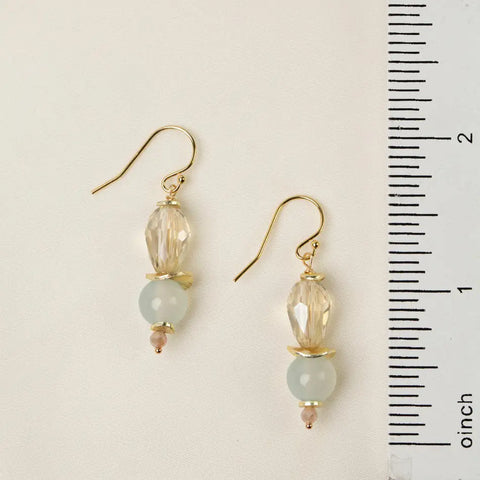 Anne Vaughan Solace Crystal, Aquamarine Simple Earrings