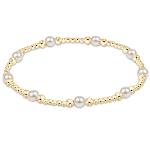 enewton classic purpose pattern 4mm bead bracelet - pearl