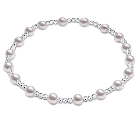 enewton classic sincerity pattern sterling 4mm bead bracelet - pearl