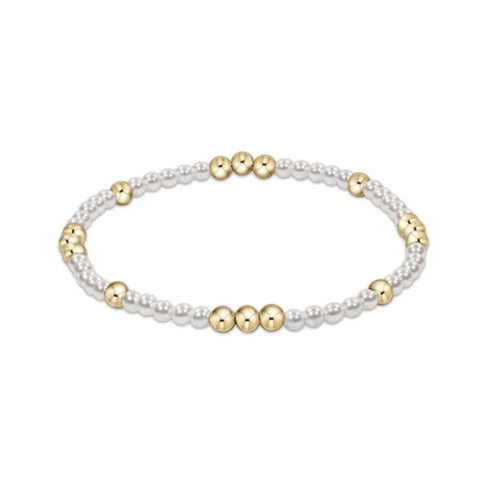 enewton worthy pattern 3mm bead bracelet - pearl