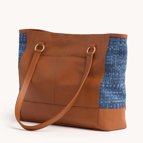 Hammitt Andersen Revival Tote Mosaic Denim/Brushed Gold