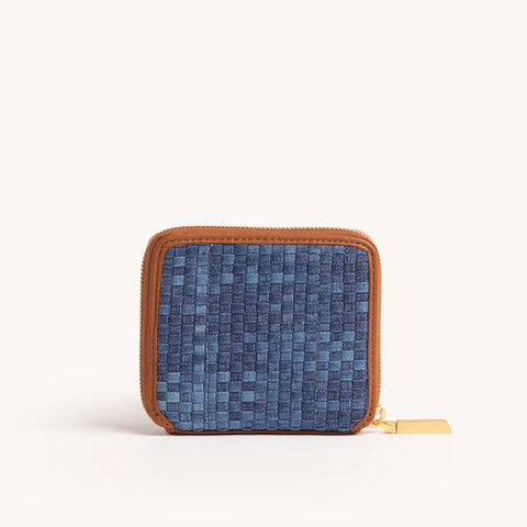 Hammitt 5 North Wallet Mosaic Denim/Brushed Gold