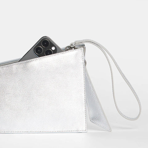 Hammitt Curtis Crossbody Clutch Sidewalk Silver/Brushed Silver