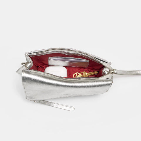 Hammitt Curtis Crossbody Clutch Sidewalk Silver/Brushed Silver