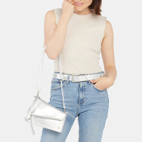 Hammitt Curtis Crossbody Clutch Sidewalk Silver/Brushed Silver
