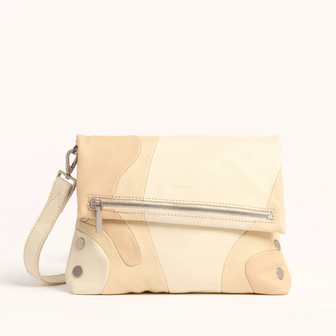 Hammitt VIP Medium Crossbody Clutch Coastal Cream/Brushed Silver