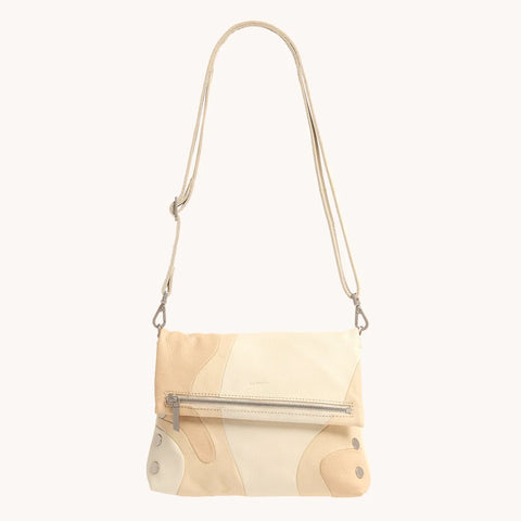 Hammitt VIP Medium Crossbody Clutch Coastal Cream/Brushed Silver