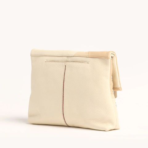 Hammitt VIP Medium Crossbody Clutch Coastal Cream/Brushed Silver