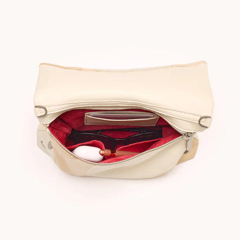 Hammitt VIP Medium Crossbody Clutch Coastal Cream/Brushed Silver
