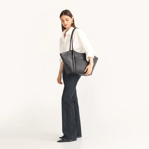 Hammitt Paul Large Shoulder Bag Black/Gunmetal