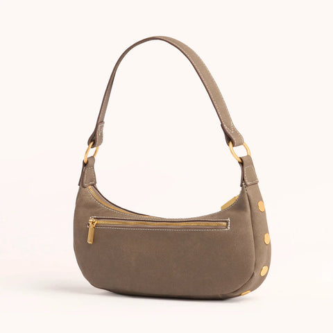 Hammitt Becker Small Shoulder Bag Pewter Raffia/Brushed Gold