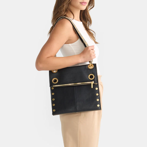 Hammitt Montana Reversible Large Crossbody Black/Pewter/Brushed Gold
