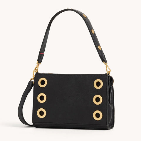 Hammitt Montana Clutch Small Black/Brushed Gold