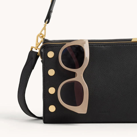 Hammitt Montana Clutch Small Black/Brushed Gold