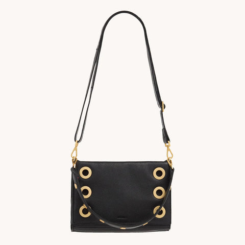 Hammitt Montana Clutch Small Black/Brushed Gold