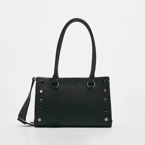 Hammitt Allen Medium Shoulder Bag Black/Gunmetal