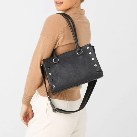 Hammitt Allen Medium Shoulder Bag Black/Gunmetal