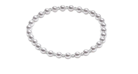 enewton classic grateful pattern sterling 4mm bead bracelet - pearl