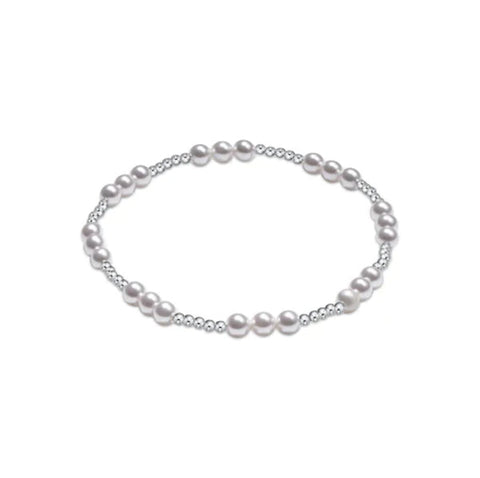 enewton classic joy pattern sterling 4mm bead bracelet - pearl