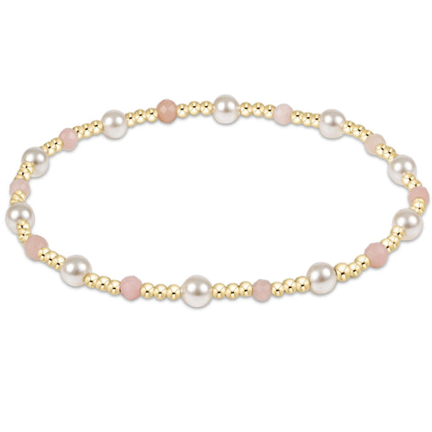 enewton pearl sincerity pattern 4mm bead bracelet - pink opal