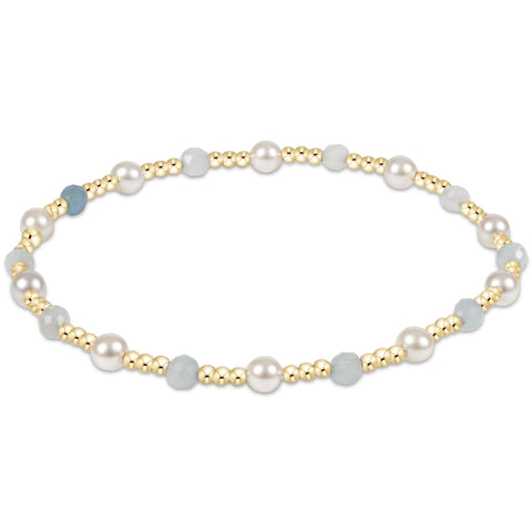 enewton pearl sincerity pattern 4mm bead bracelet - aquamarine