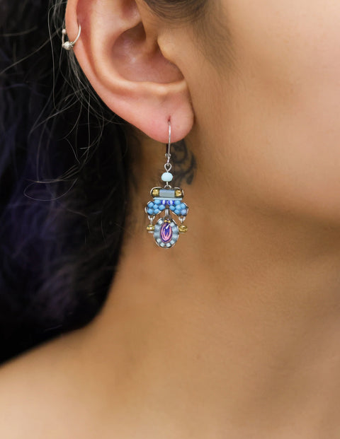 Ayala Bar Blue Bird Peacock Earrings