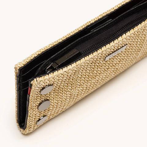 Hammitt 110 North Chapparral Raffia/Gunmetal Wallet